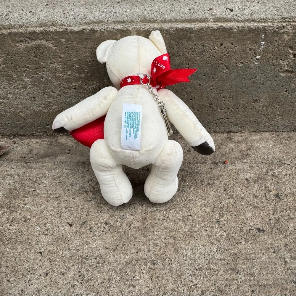 VTG White and Red Teddy Bear with Heart Kids of America Corp‎